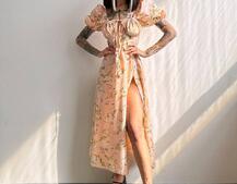 Сукня- міді  з квітковим принтом | PUSHKA SHOP