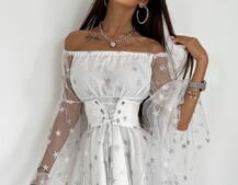 Платье с расклешенными рукавами в комплекте с корсетом  Платье с расклешенными рукавами в комплекте с корсетом  | PUSHKA SHOP