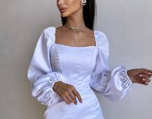 Атласний  комплект: корсет + спідниця з драпіруванням | PUSHKA SHOP