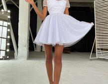 Платье-мини  с голографическими  блестками | PUSHKA SHOP