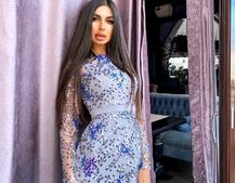 Коктейльное облегающее платье декорированное узором из пайеток Коктейльное облегающее платье декорированное узором из пайеток | PUSHKA SHOP