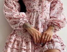 Квіткова сукня на ґудзиках з воланами Квіткова сукня на ґудзиках з воланами | PUSHKA SHOP