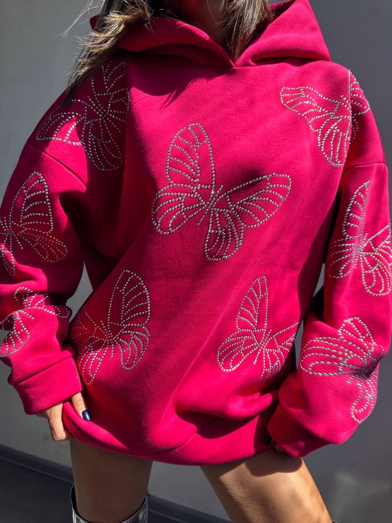 Трендове худі over size із сяючими стразами Трендове худі over size із сяючими стразами | PUSHKA SHOP