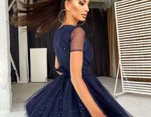 Платье-мини с голографическими блестками Платье-мини с голографическими блестками | PUSHKA SHOP