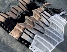 Корсет на кісточках зі шнурівкою, декорований бахромою зі страз | PUSHKA SHOP