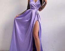 Платье макси с разрезом на юбке и запахом на груди   Платье макси с разрезом на юбке и запахом на груди   | PUSHKA SHOP