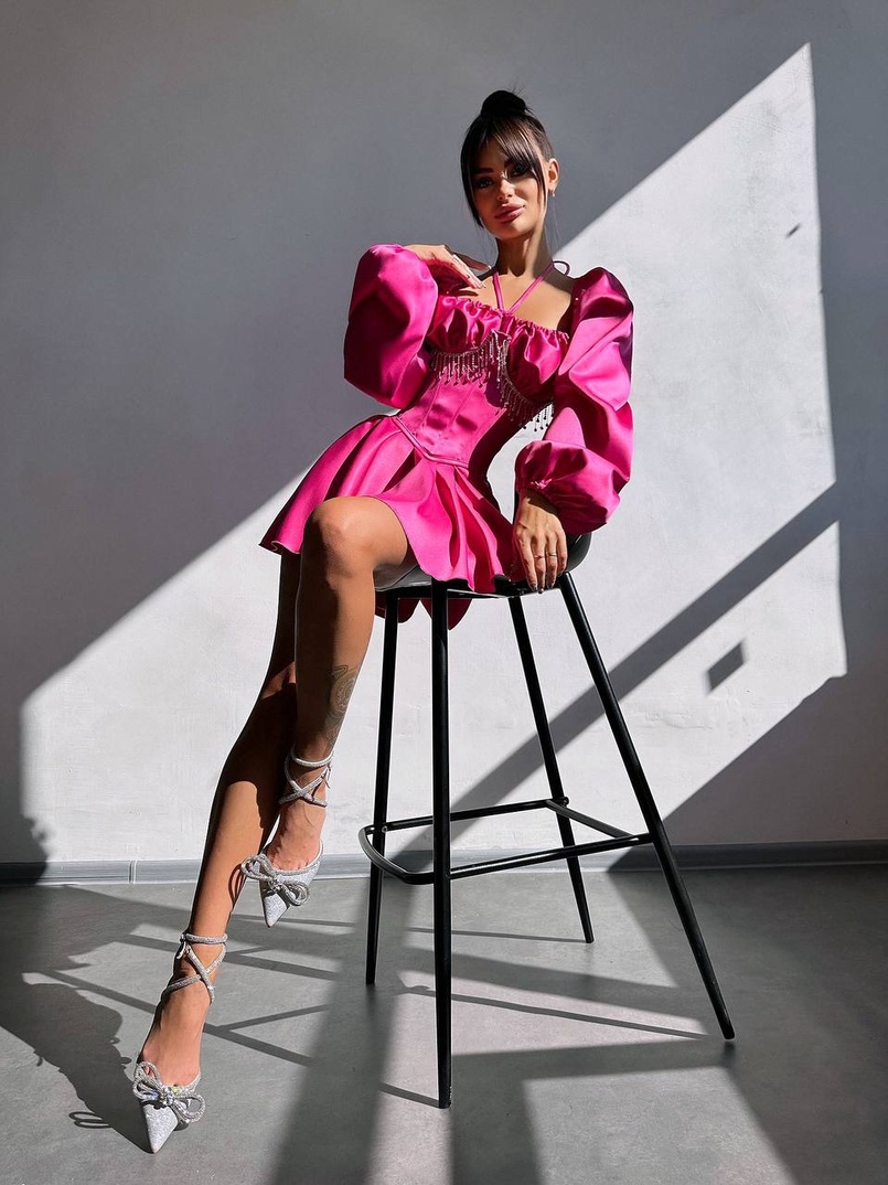 Сукня з корсетом, декорованим бахромою зі страз Ручна робота Сукня з корсетом, декорованим бахромою зі страз Ручна робота | PUSHKA SHOP