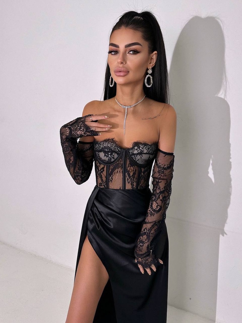 Комплект: мереживний корсет  +  спідниця максі   | PUSHKA SHOP