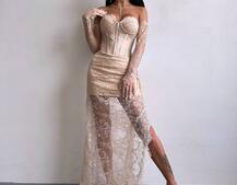 Корсетна сукня максі з рукавичками  | PUSHKA SHOP