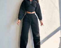 Комплект на флісі : худі з елементами корсету + штани  | PUSHKA SHOP