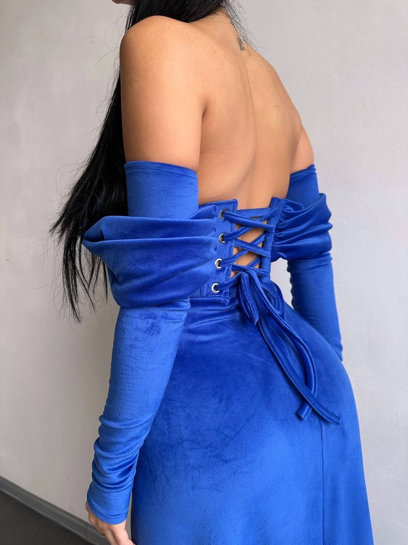 Оксамитова сукня максі декорована стразами Ручна робота Оксамитова сукня максі декорована стразами Ручна робота | PUSHKA SHOP