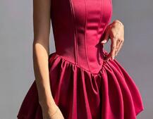 Атласна корсетна сукня міні  | PUSHKA SHOP