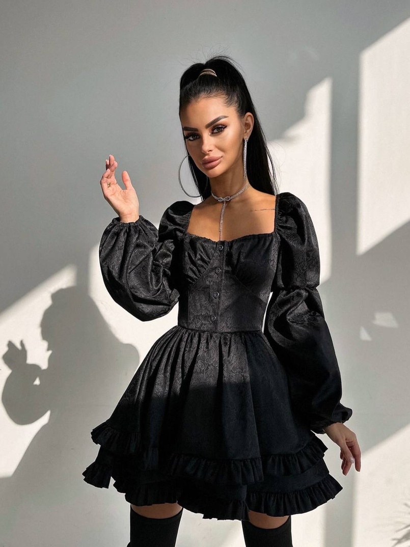 Корсетна сукня  з пишною подвійною спідницею та рюшами  | PUSHKA SHOP