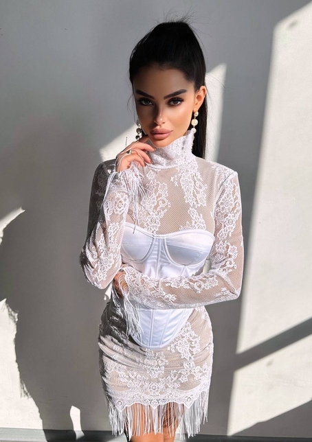 Комплект: мереживна сукня міні + корсет  | PUSHKA SHOP