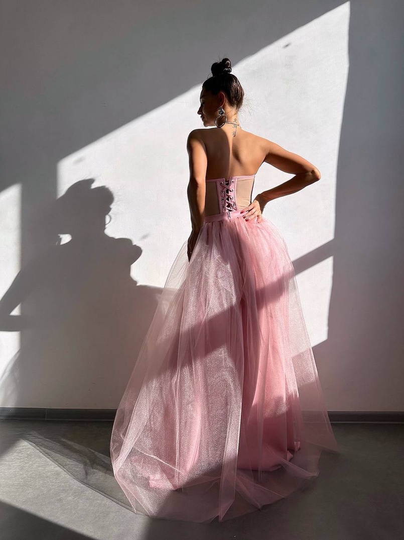 Комплект: корсет бюстьє декорований стразами + пишна спідниця максі  Ручна робота  | PUSHKA SHOP