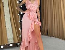 Шелковое платье-миди с оборками Шелковое платье-миди с оборками | PUSHKA SHOP