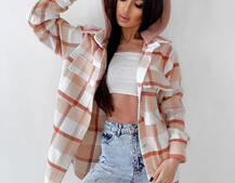 Кашемировая рубашка в клетку с капюшоном Кашемировая рубашка в клетку с капюшоном | PUSHKA SHOP