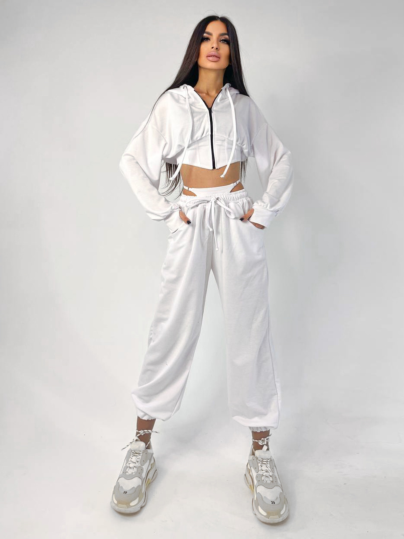 Трикотажный костюм с корсетными элементами и имитацией трусиков   | PUSHKA SHOP