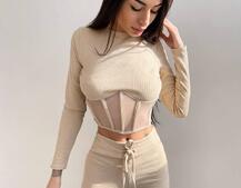 Трикотажний комплект: корсетний топ + легінси | PUSHKA SHOP