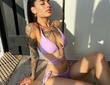 Купальник с завязками на талии с чашечками  | PUSHKA SHOP