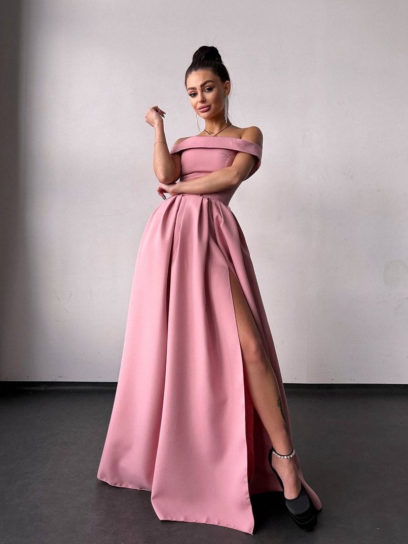 Сукня максі з відкритими плечима  | PUSHKA SHOP