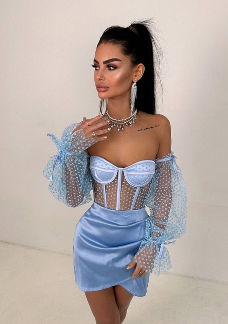 Улюблений комплект в новому виконанні: корсет бюстьє з об’ємними рукавами + спідниця міні | PUSHKA SHOP