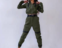 Костюм с брюками-карго декорированный застежками-фастекс | PUSHKA SHOP