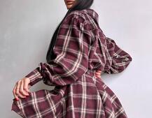 Комплект: сорочка + спідниця у клітинку  | PUSHKA SHOP