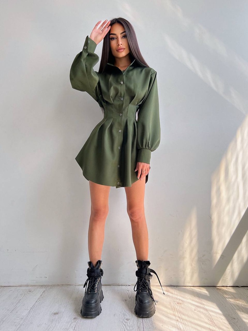 Приталена сорочка + корсет з блискавкою | PUSHKA SHOP