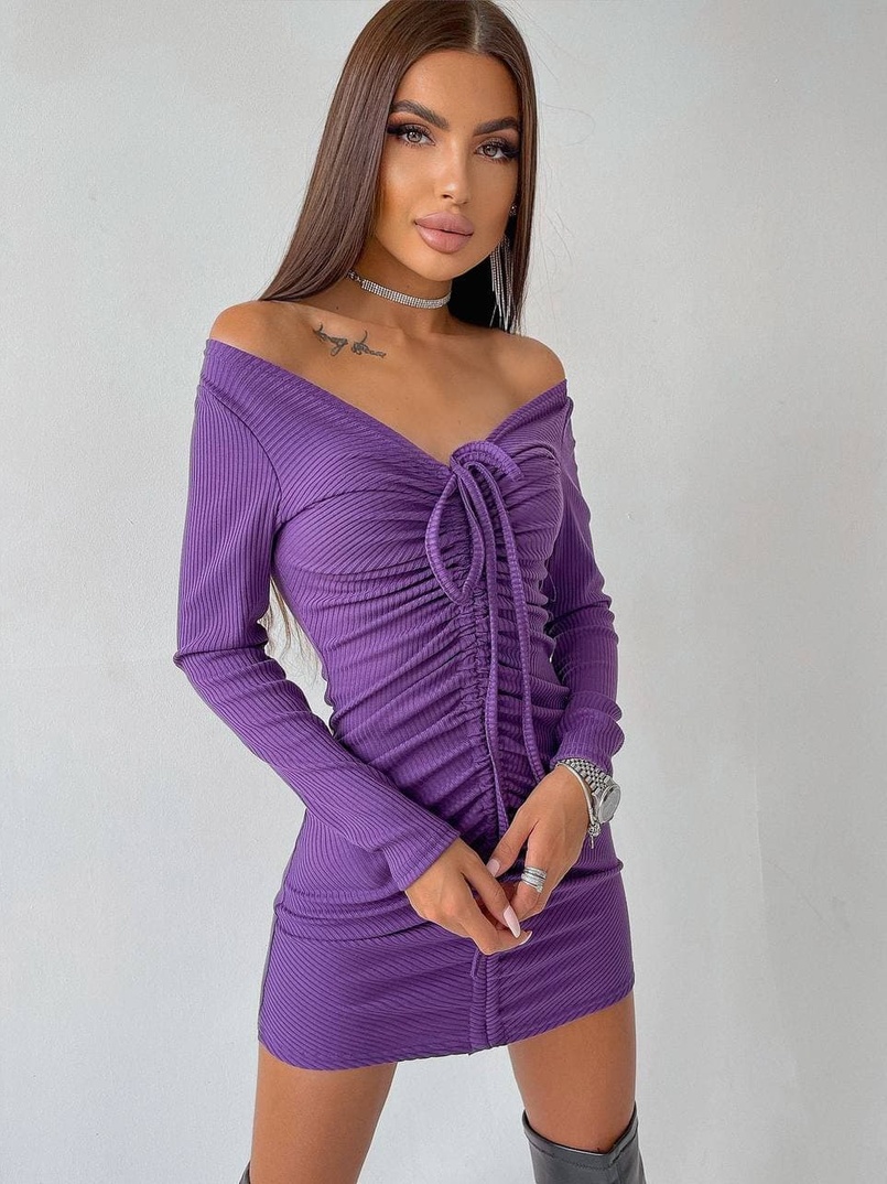 Платье-мини с затяжкой Платье-мини с затяжкой | PUSHKA SHOP