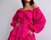 Муслінова сукня з рюшами   | PUSHKA SHOP