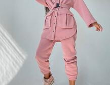 Комплект: тёплая рубашка на кнопках + джоггеры  | PUSHKA SHOP