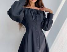 Приталена сукня-сорочка на плічках з корсетом з еко-шкіри Приталена сукня-сорочка на плічках з корсетом з еко-шкіри | PUSHKA SHOP