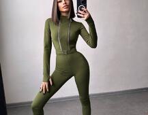 Облягаючий комбінезон з двома змійками та застібкою на талії | PUSHKA SHOP