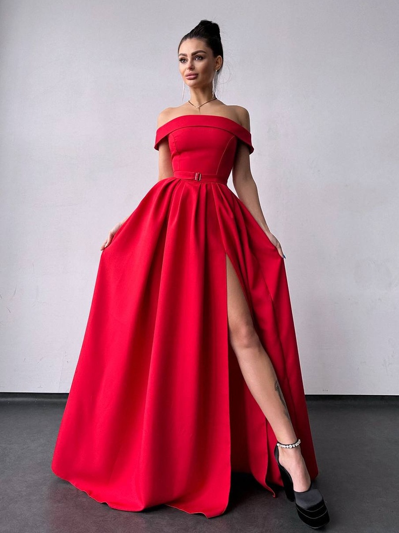 Сукня максі з відкритими плечима  | PUSHKA SHOP