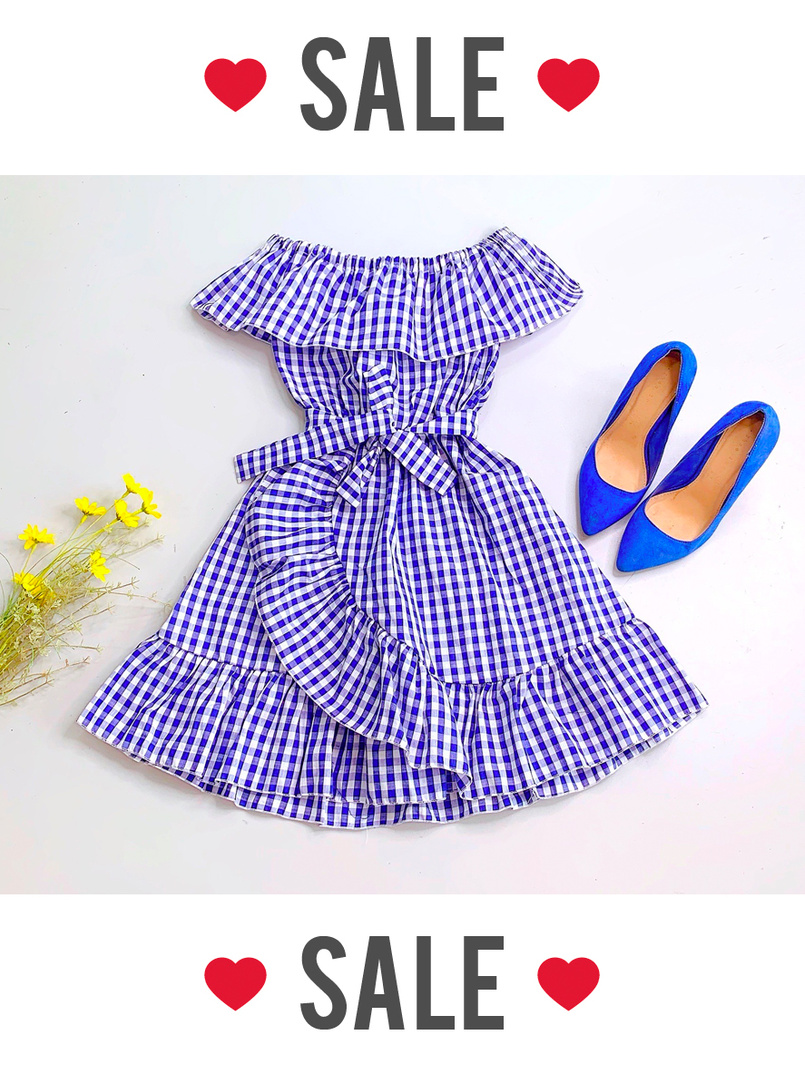 Хлопковое летнее платье в клетку Хлопковое летнее платье в клетку | PUSHKA SHOP