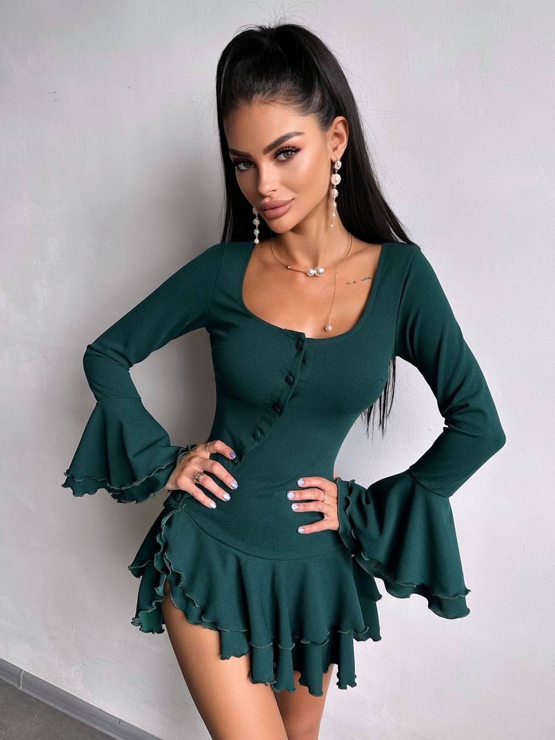 Сукня з з воланами на ґудзиках Сукня з з воланами на ґудзиках | PUSHKA SHOP