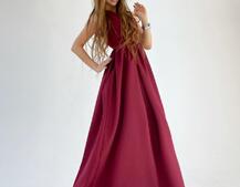 Платье макси с разрезом на юбке и запахом на груди   | PUSHKA SHOP