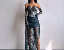 Корсетна сукня максі з рукавичками Корсетна сукня максі з рукавичками | PUSHKA SHOP