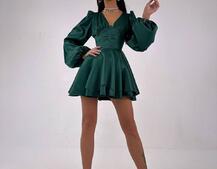 Атласна корсетна сукня  з пишною подвійною спідницею  | PUSHKA SHOP