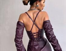 Комплект з еко шкіри: корсет з чашечками+ спідниця міні Комплект з еко шкіри: корсет з чашечками+ спідниця міні | PUSHKA SHOP