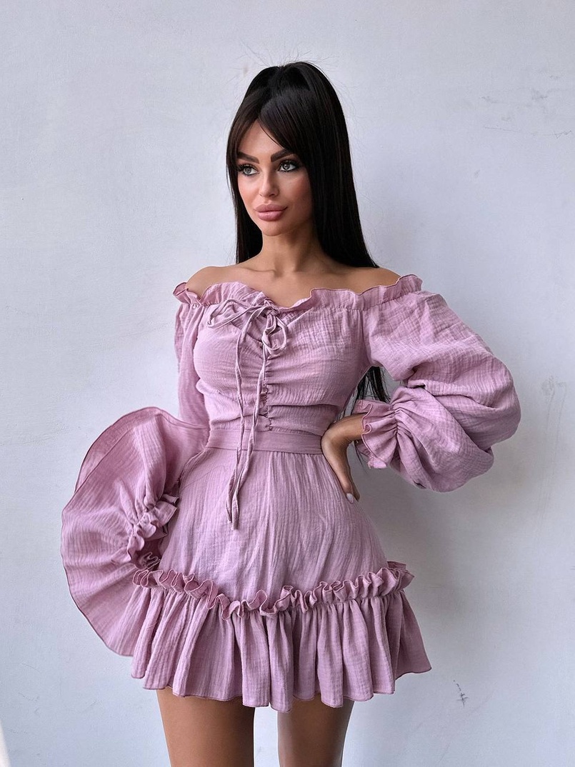 Муслінова сукня з рюшами   | PUSHKA SHOP