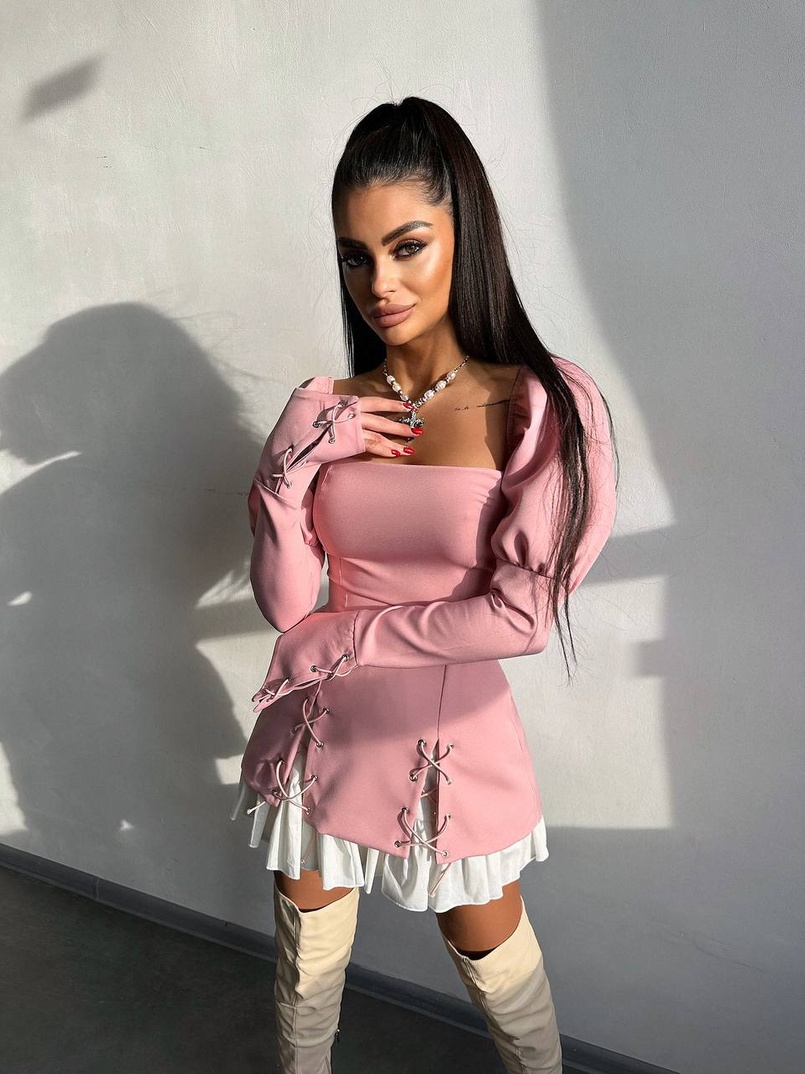 Сукня з об'ємними рукавами + спідниця з воланами Сукня з об'ємними рукавами + спідниця з воланами | PUSHKA SHOP