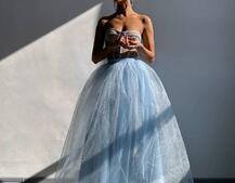 Комплект: корсет бюстьє декорований стразами + пишна спідниця максі  Ручна робота  | PUSHKA SHOP