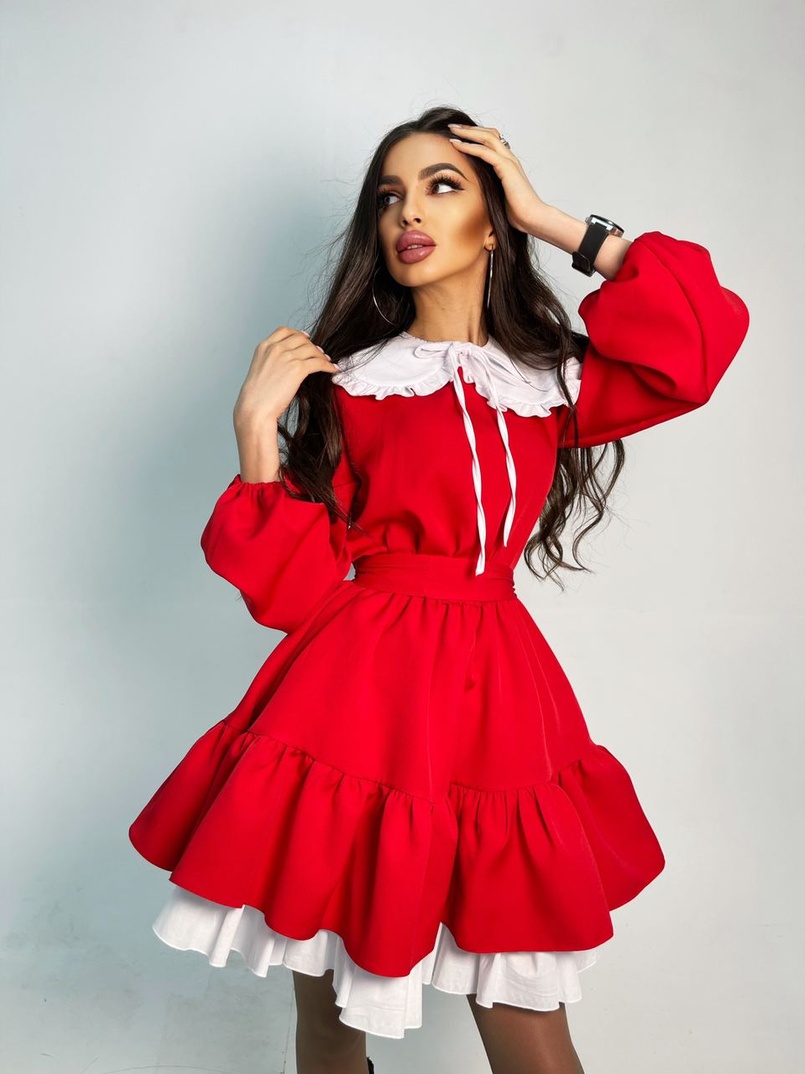 Платье со съёмным воротничком и подъюбником Платье со съёмным воротничком и подъюбником | PUSHKA SHOP