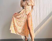 Сукня- міді  з квітковим принтом | PUSHKA SHOP