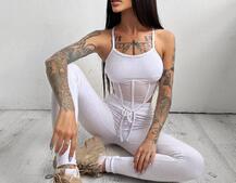 Трикотажный комплект: корсетный топ на косточках + леггинсы | PUSHKA SHOP