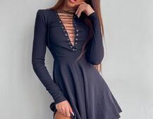 Сукня міні зі шнурівкою  Сукня міні зі шнурівкою  | PUSHKA SHOP