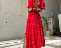 Платье миди со шнуровкой на спинке  Платье миди со шнуровкой на спинке  | PUSHKA SHOP