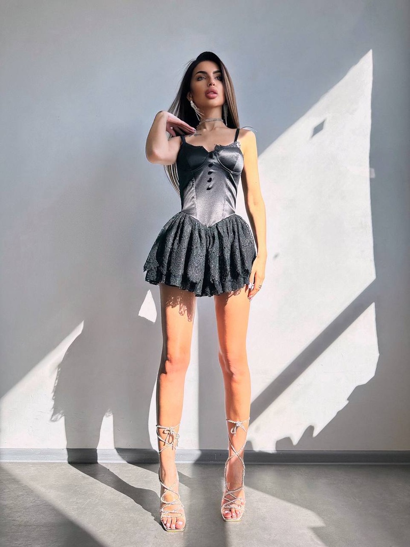 Атласний ромпер бюстьє  | PUSHKA SHOP